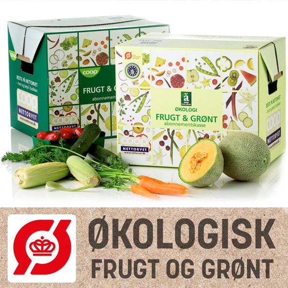 Økologisk kasse med frugt og grønt: bestil senest mandag og hent fredag